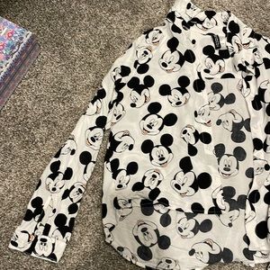 Mickey all over print button down shirt